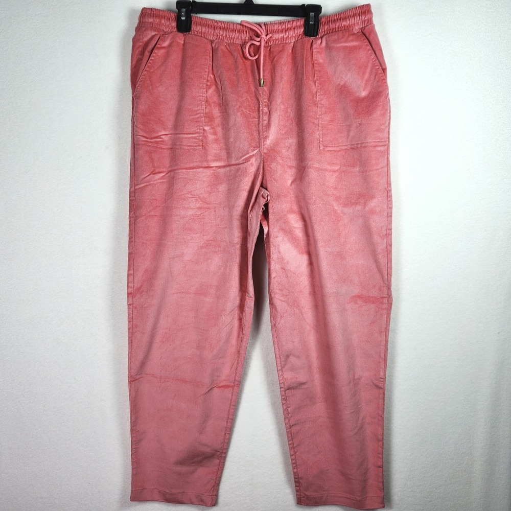 Denim & Co Corduroy Womens 1X Tea Rose Heritage Pull On Pant Gorpcore A619579